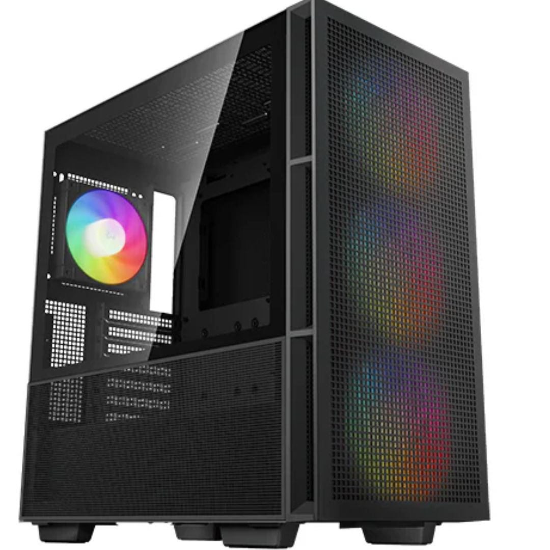 DeepCool CH560 HighAirflow Mid-Tower ATX Case, Magnetic Hybrid Mesh, Tempered Glass, 3 Pre-Installed 140mm ARGB Fans DeepCool CH560 HighAirflow Mid-Tower ATX Case, Magnetic Hybrid Mesh, Tempered Glass, 3 Pre-Installed 140mm ARGB Fans